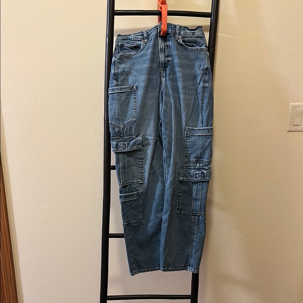 American Eagle Outfitters Blue Cargo Jeans
